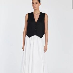 Diish black linen vest